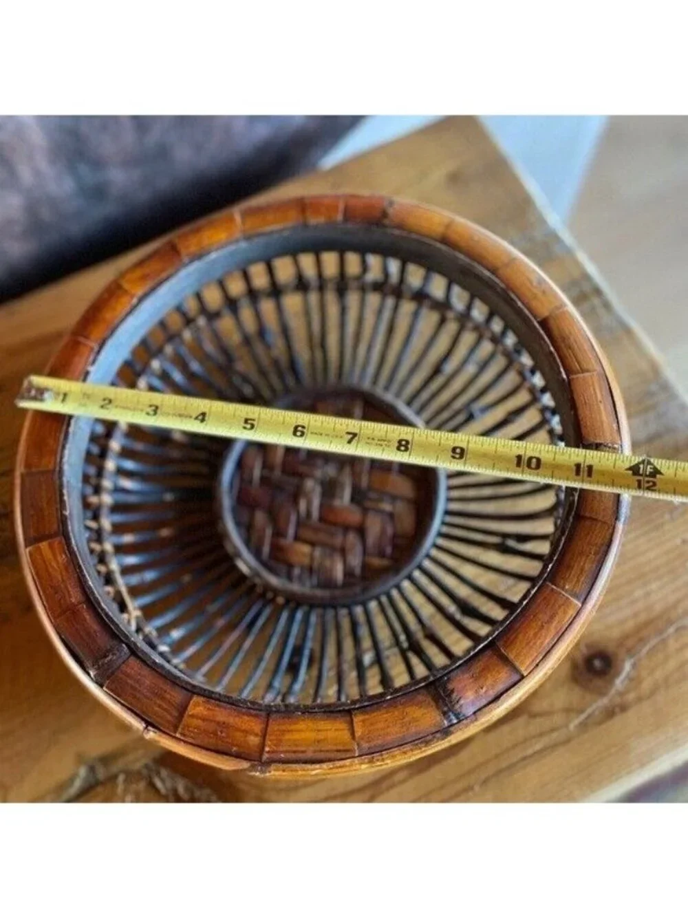 Vintage Round Bamboo Basket